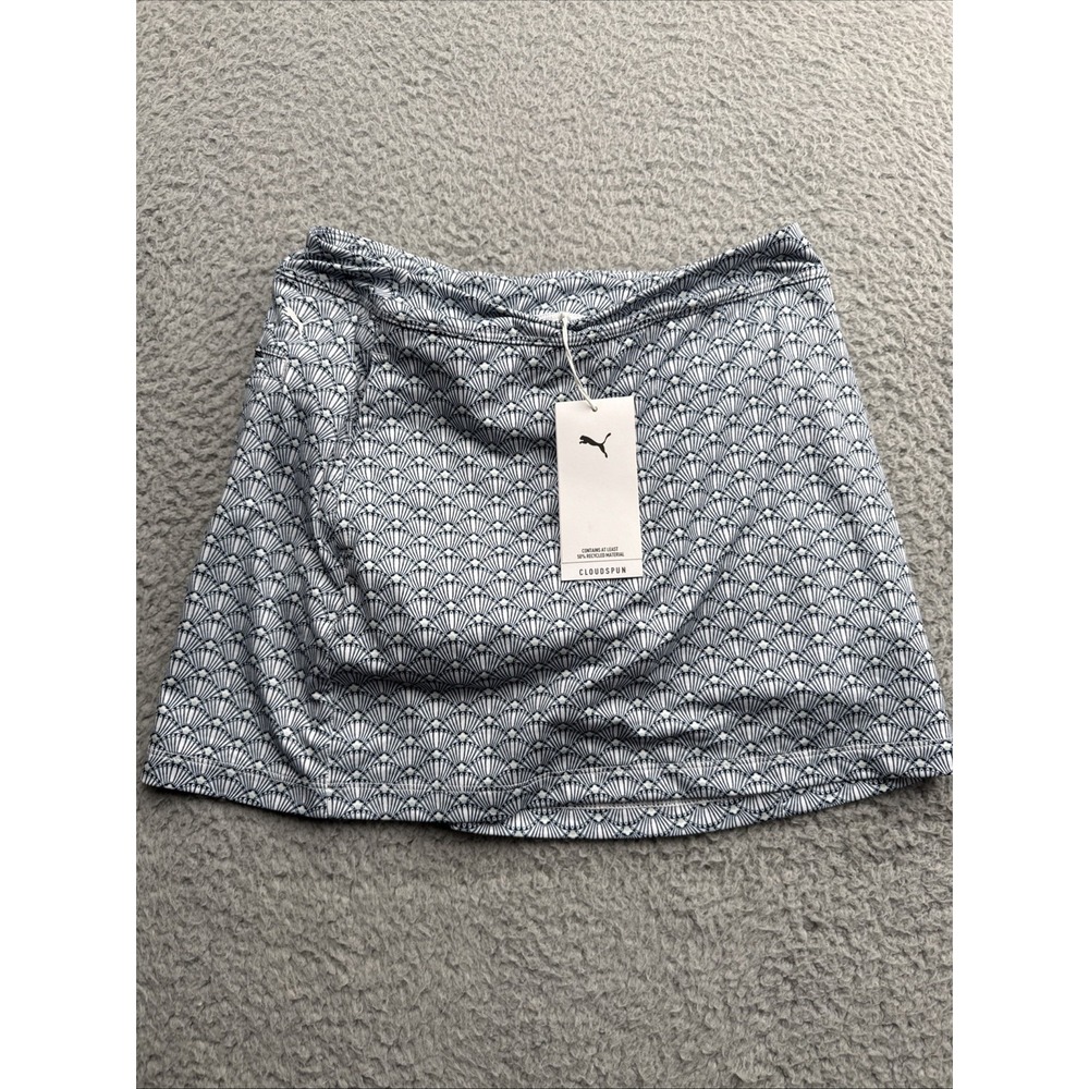 Puma Girls Scallop Knit Cloudspun Golf Skort Skirt Sea Glass White M 631089 03
